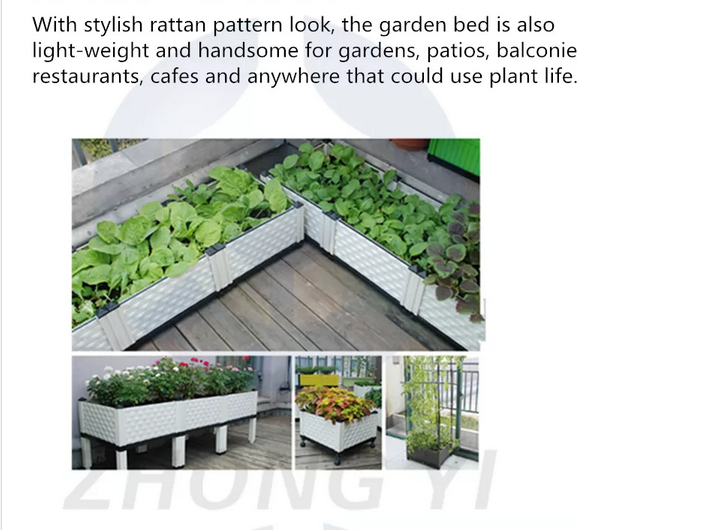 Elevated Plastic Raised Garden Bed Planter Kit for Flower Vegetable Grow