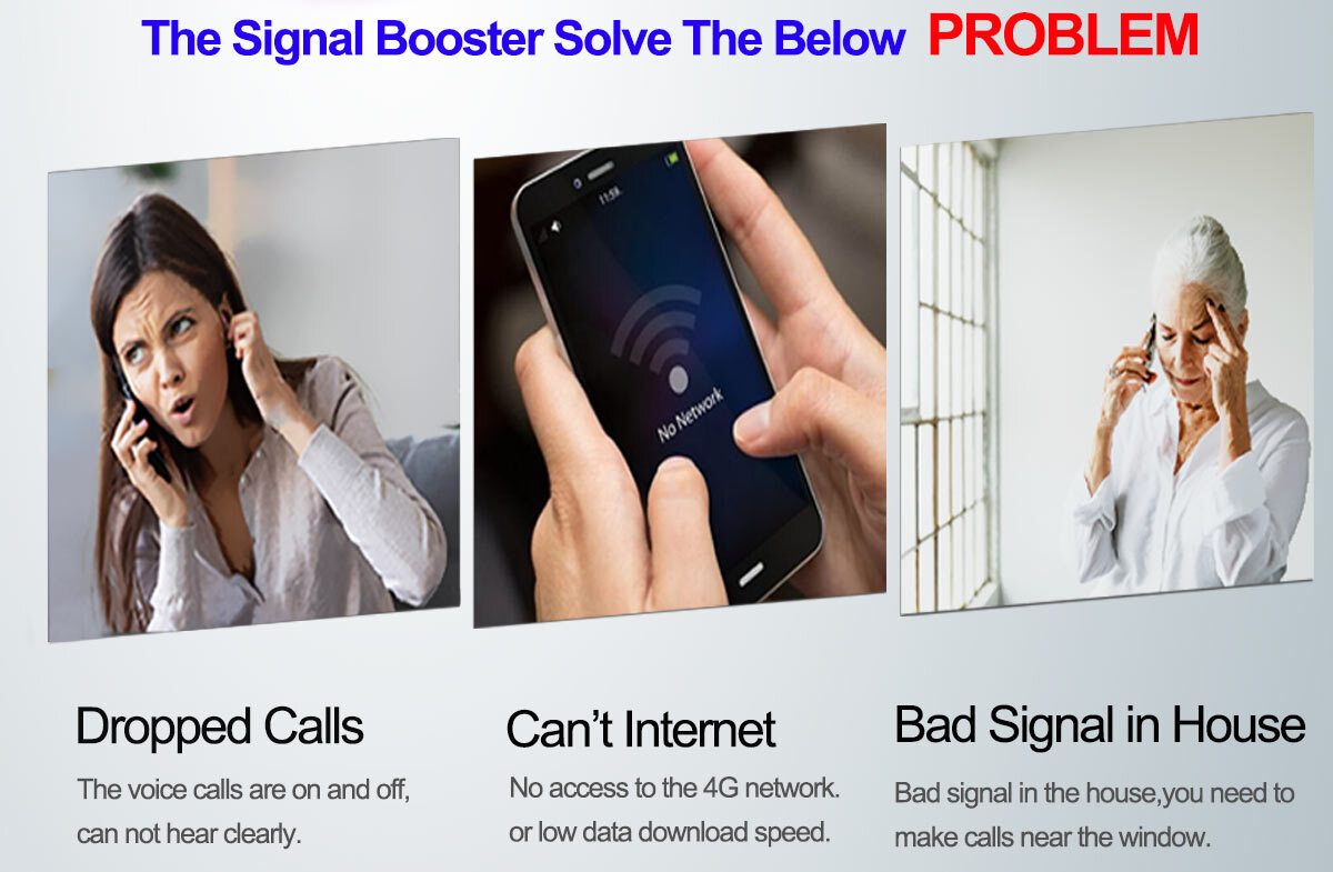 Powerful Dual Band 1800+2100Mhz 2G Voice 3G LTE 4G data Network Signal Booster B3+B1 GSM Celullar Amplifier Signal Antenna WIFI Connected For the remote Monitoring