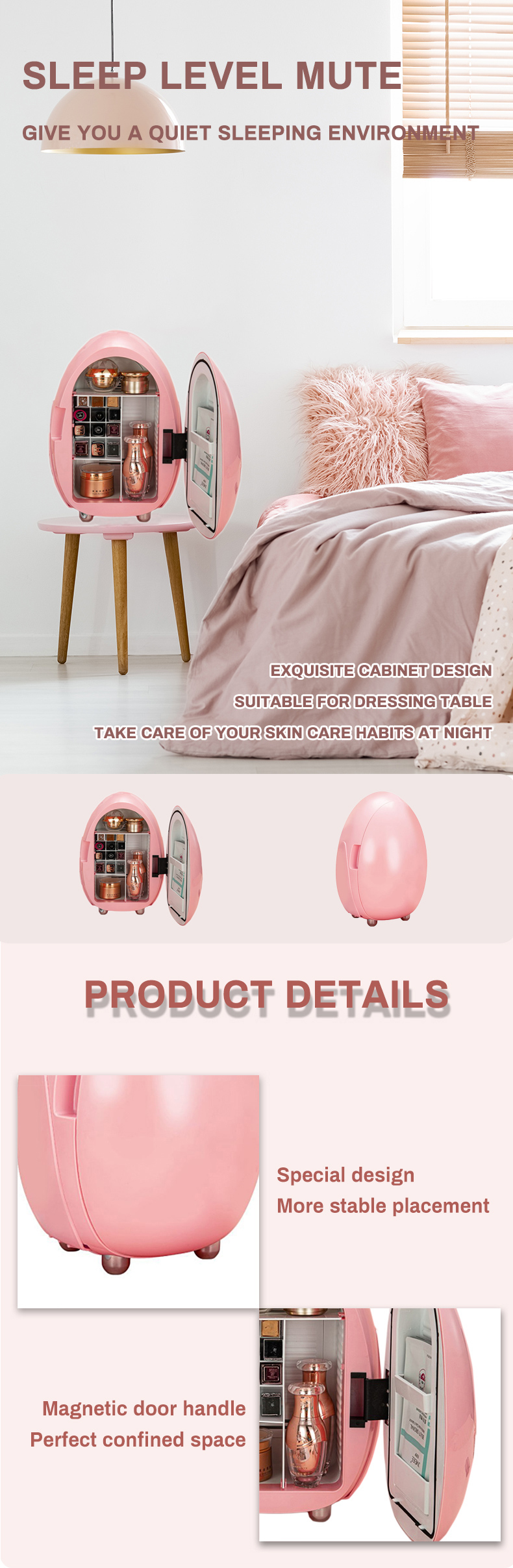 2021 Hot Sales Amazon Egg Style Fridge Cooler Room Household for Women Thermostatic Fridge