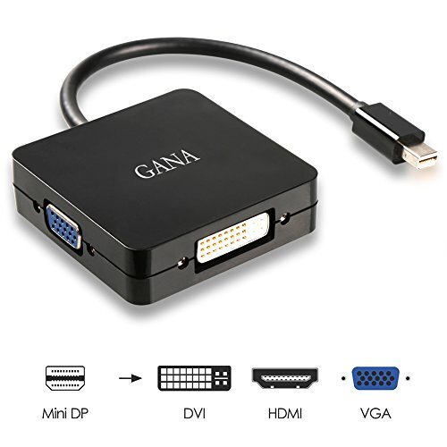 GANA Mini DisplayPort(DP)to HDMI/VGA/DVI 3in1 Adapter cable