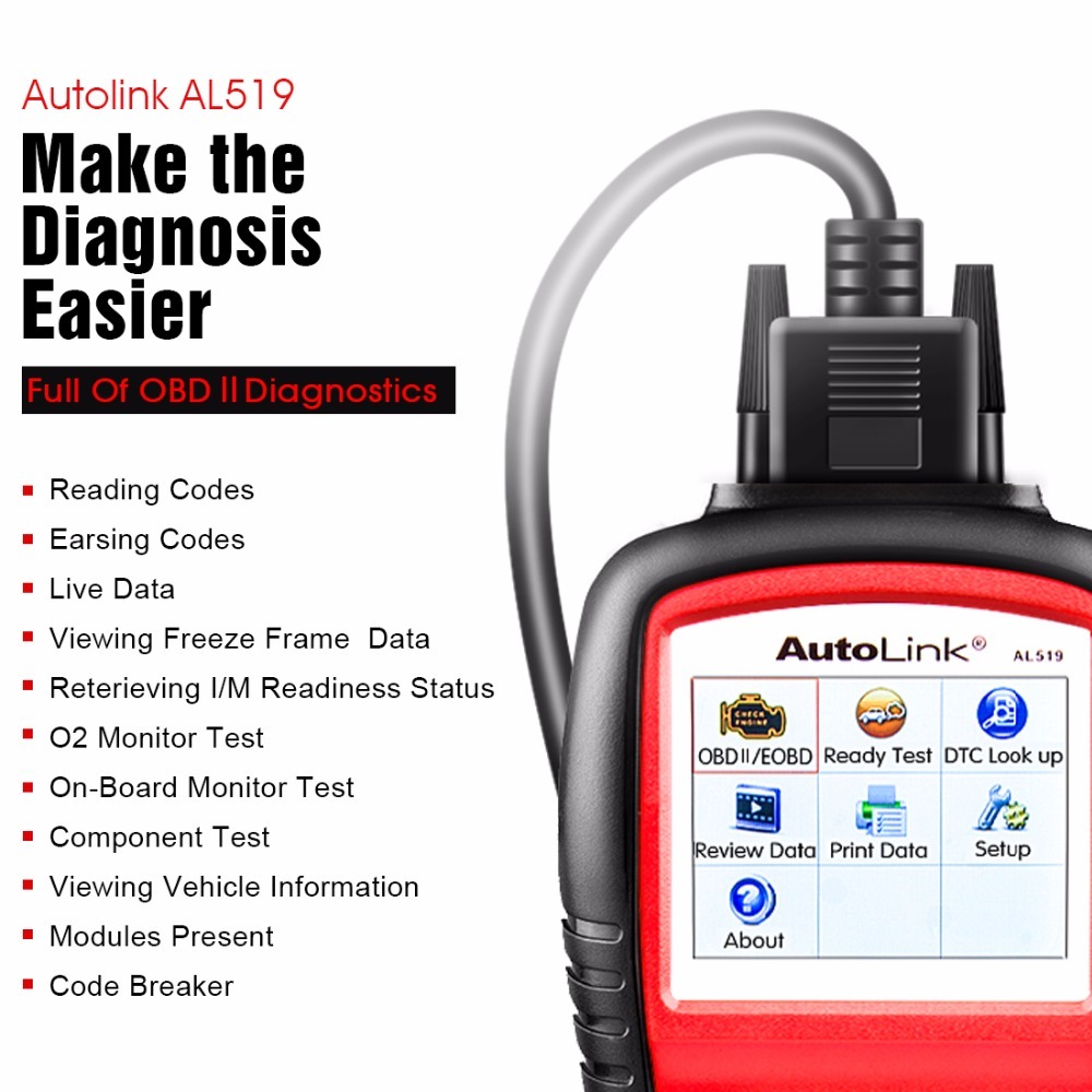 Autel AutoLink AL519 Engine ABS SRS Code Reader Lifetime Free Update Online