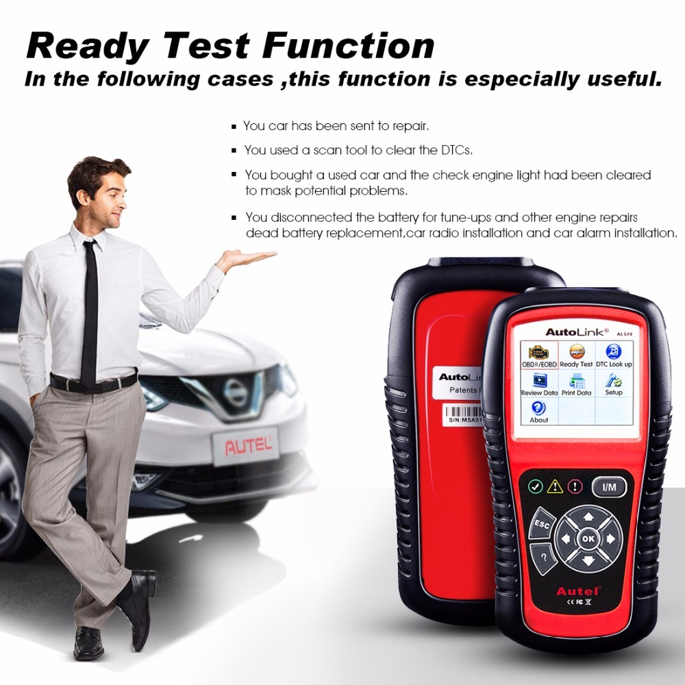 Autel AutoLink AL519 Engine ABS SRS Code Reader Lifetime Free Update Online