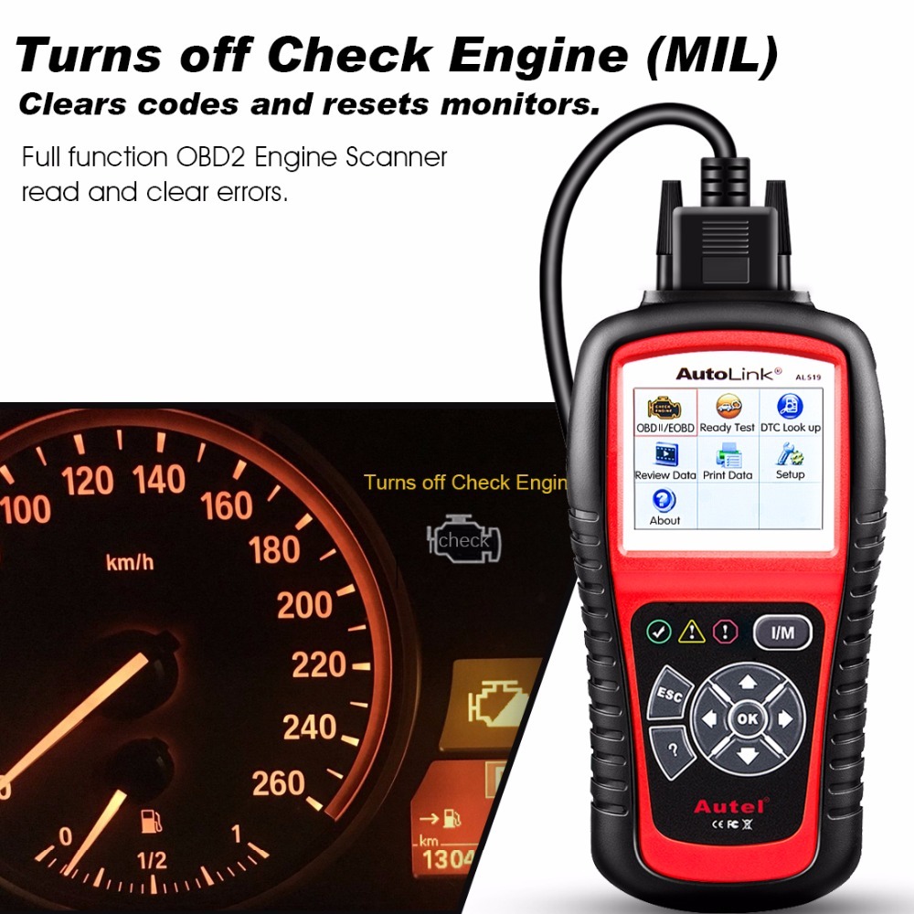 Autel AutoLink AL519 Engine ABS SRS Code Reader Lifetime Free Update Online