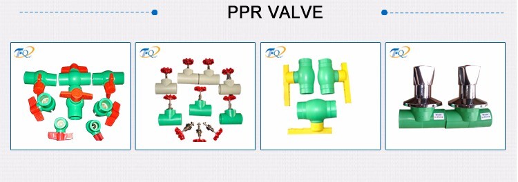 63MM PPR Brass Concealed Valve White Color PPR Stop Valve With Bule Handle