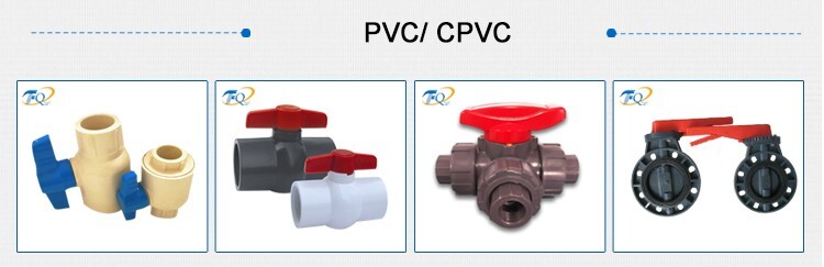 2 inch Plastic Red Handle PVC Two Pieces Ball Valve 