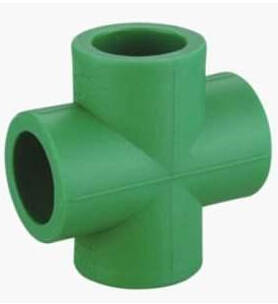 Green Color PPR 4 Way Tee Water Plastic Pipe Fittings PPR Cross Tee