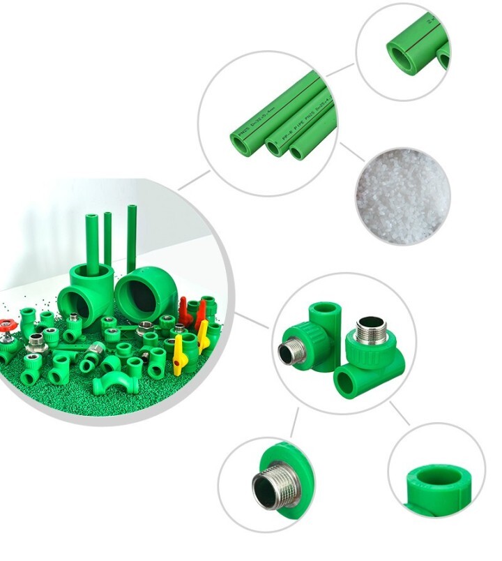 green color ppr pipe bend fitting Pipe Over Cross