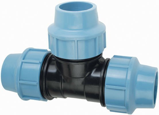pp compression fitting tee for agriculture irrigation