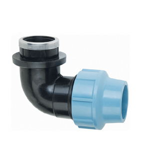 pp compression fittings for hdpe pipe female elbow with good quality