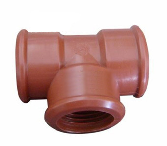 PPH Brown Colour PPH Thread Fittings TEE