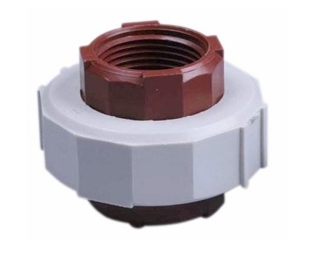  PPH thread pipe and fittings brown PP PPH white ring female union