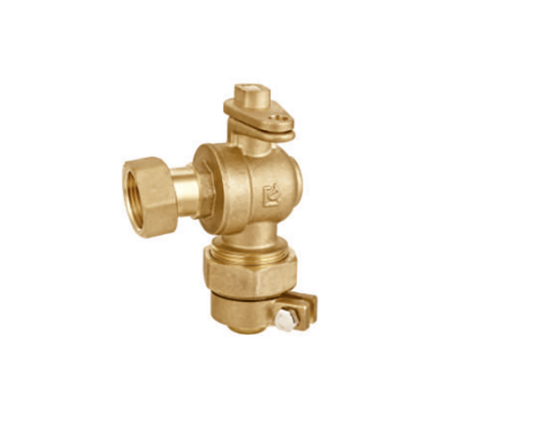 FQ-024 Brass Angle Valve With Lockwing With Tailpiece Clamp Type