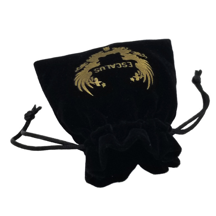 Custom Velvet Bronzing Cotton Personalized Logo Gift Packaging Drawstring Velvet Pouch Drawstring Bags