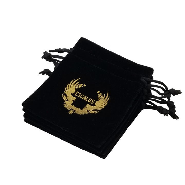Custom Velvet Bronzing Cotton Personalized Logo Gift Packaging Drawstring Velvet Pouch Drawstring Bags