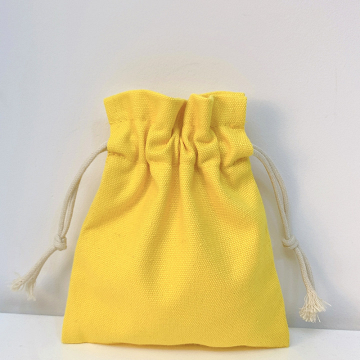 Reusable Colored Soft Canvas Cotton Pouch Travel Drawstring bag Cute canvas Drawstring Jewelry bag Organic Cotton Drawstringbag