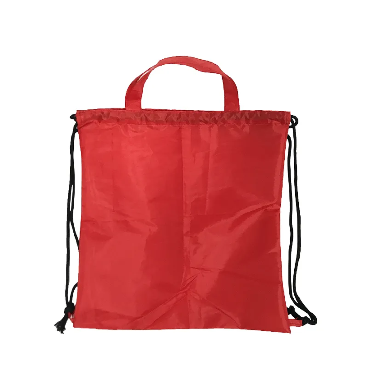 Customized low price Nylon fabric drawstring string travel bag optional recyclable RPET environmental protection cloth