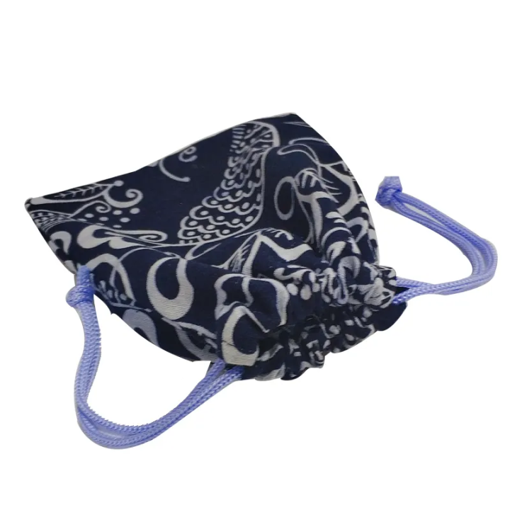 Ethnic cotton and linen ribbon buckle drawstring bag for sports storage shoes bag