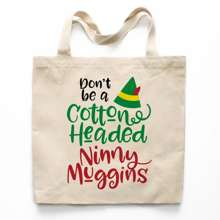 Custom Printed Organic Shopping Small Cotton Canvas Tote Bag For Christmas