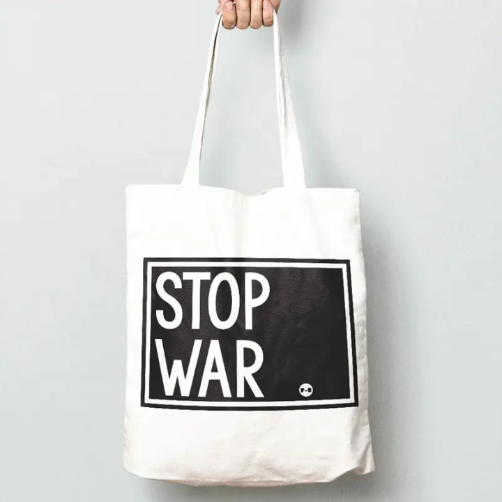 Custom Printed Colorful Promotional Eco Natural Cotton Tote Canvas Cloth Carry Shopping Bag