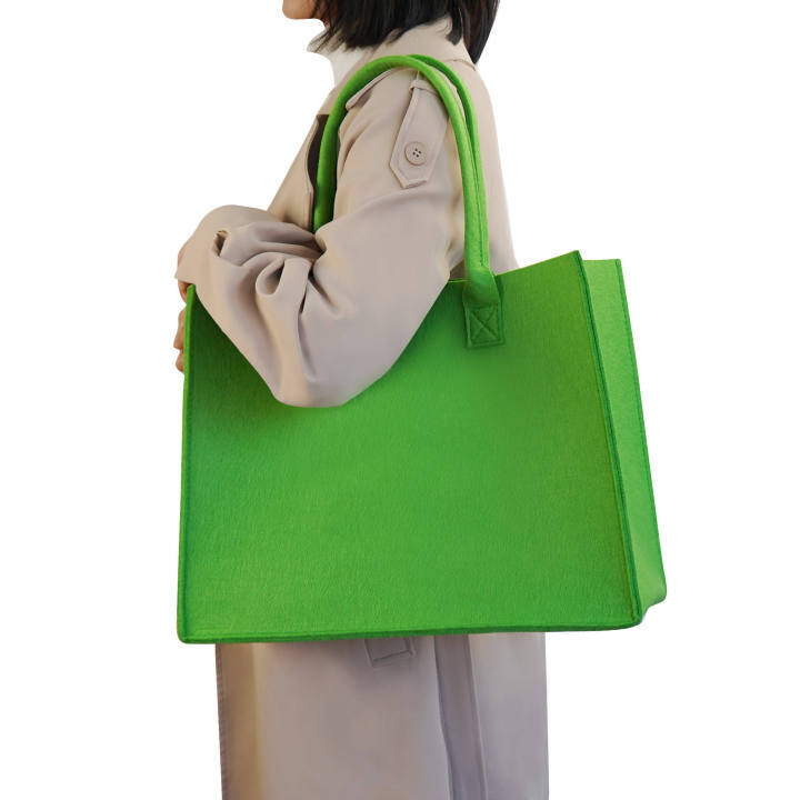 Oem Fashion Custom Felt Fabric Tote Bag Eco Friendly Reusable Shopping Bag With Logo