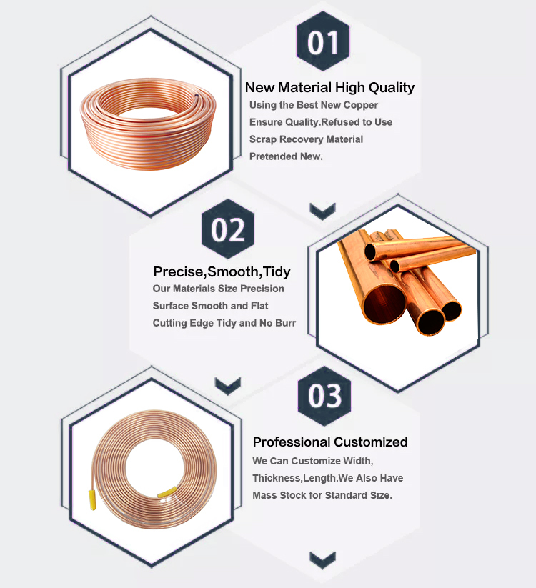 Factory wholesale 8mm Diameter Copper Pipe Cheap Price Straight Copper C12000 32mm copper tube