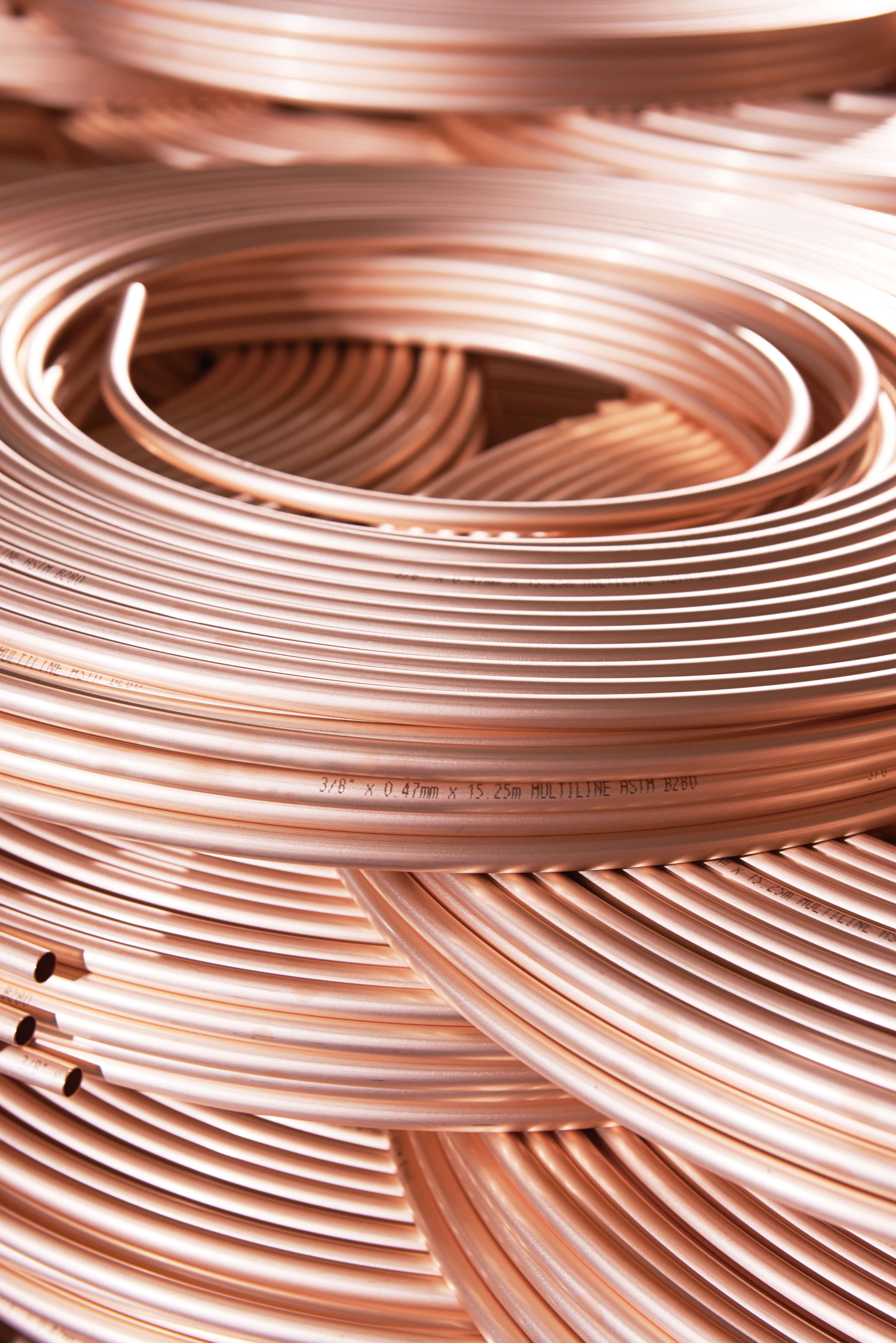 Copper tube for air conditioner insulated union joint 5/16" copper fin heat exchanger