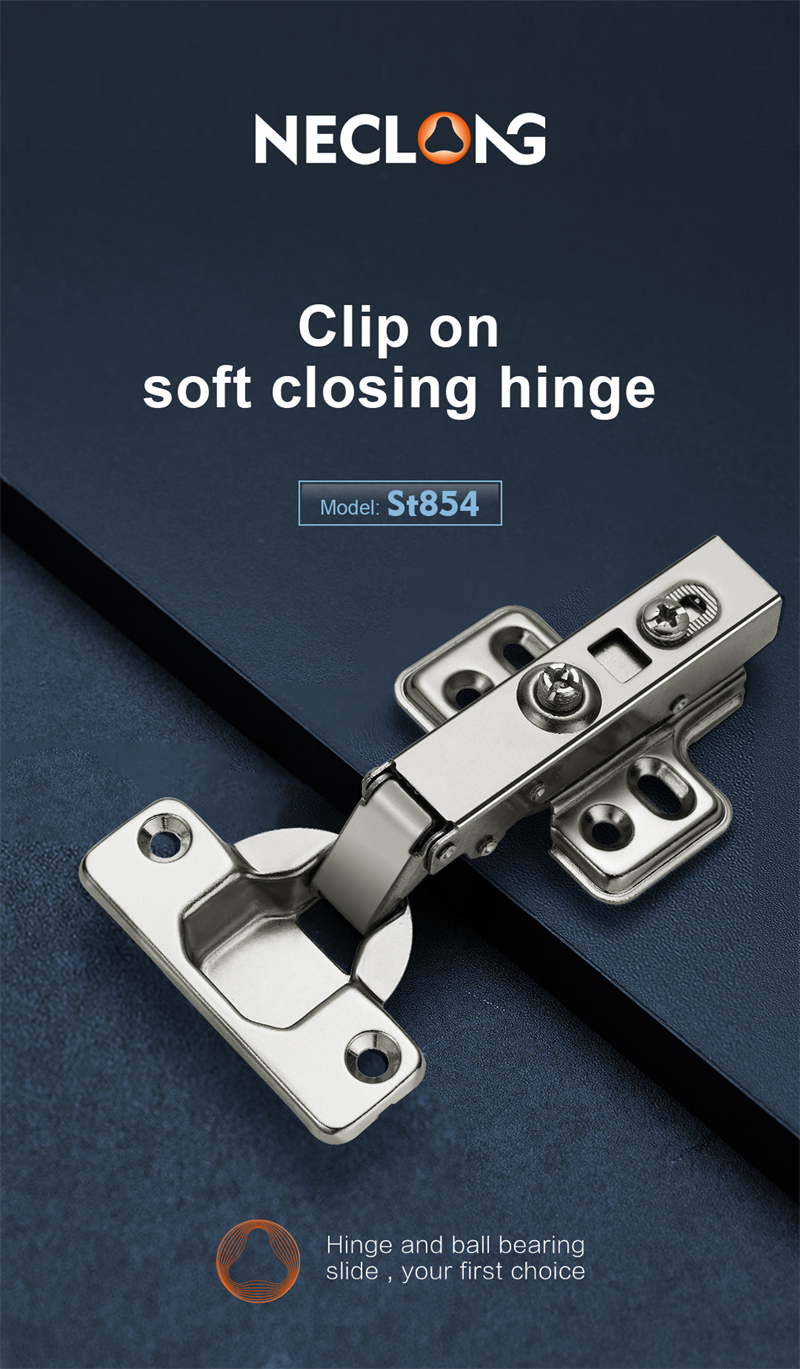 Hydraulic Door Hinge Clip On Soft Closing Hinges Cabinet Door Hardware 4 Hole Hinge