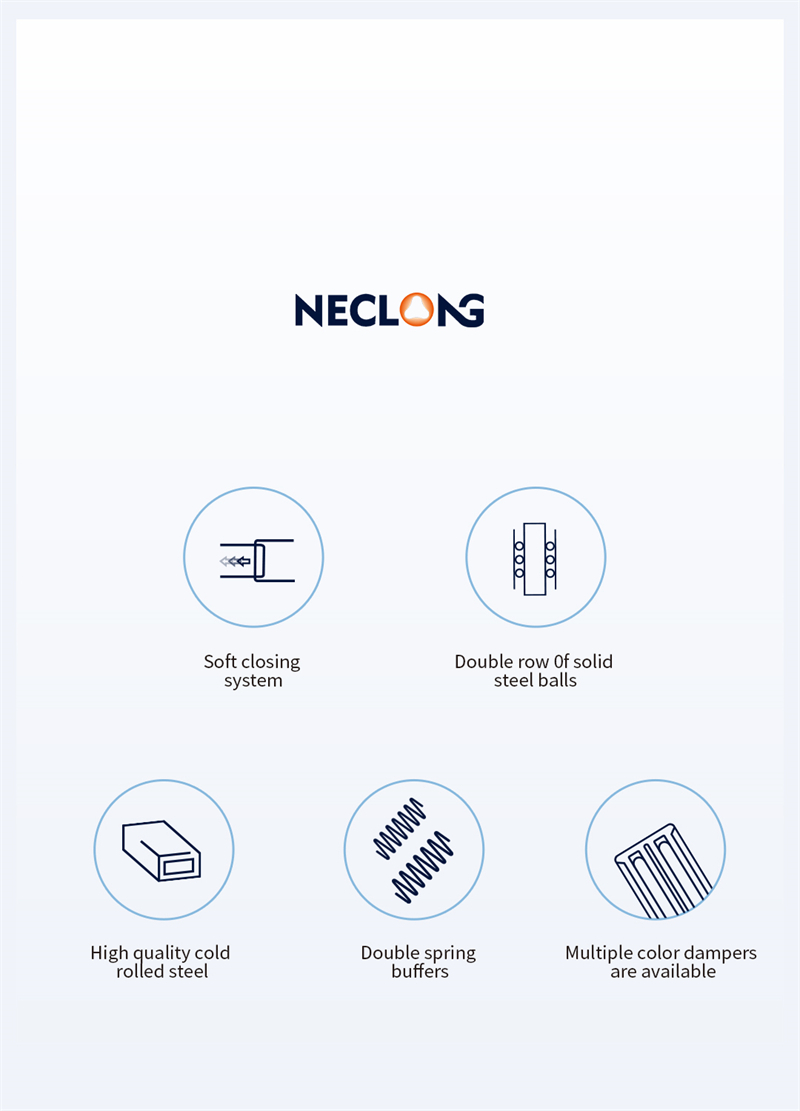 Soft Closing Three-fold BBS Drawer Slide Ball Bearing Slide 10-22Inch Furniture Cabinet Hardware