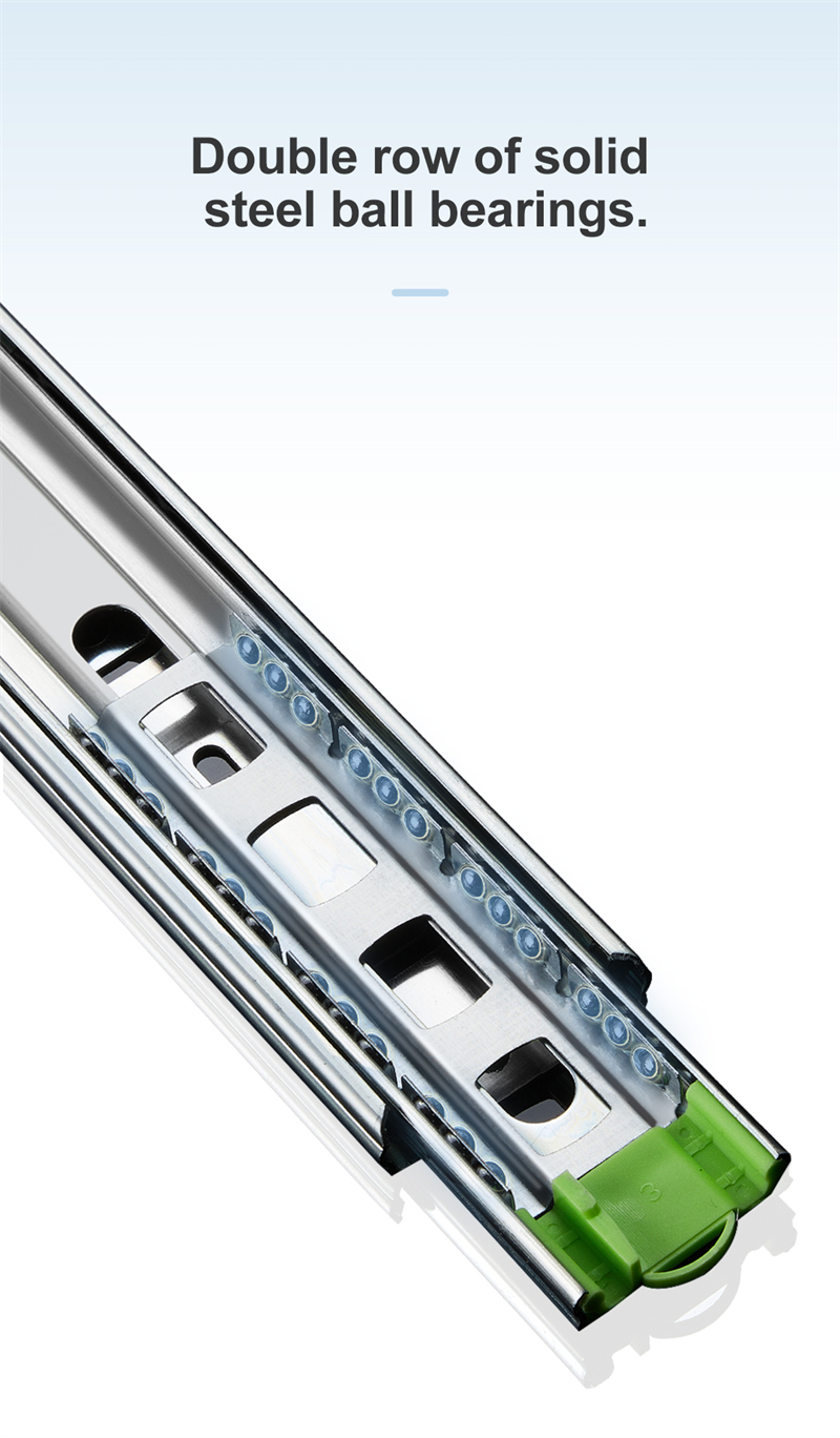 Soft Closing Three-fold BBS Drawer Slide Ball Bearing Slide 10-22Inch Furniture Cabinet Hardware