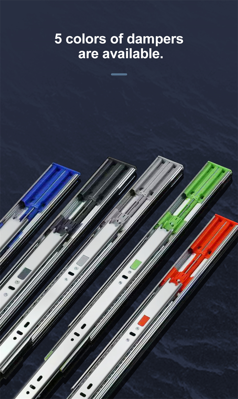 Soft Closing Three-fold BBS Drawer Slide Ball Bearing Slide 10-22Inch Furniture Cabinet Hardware