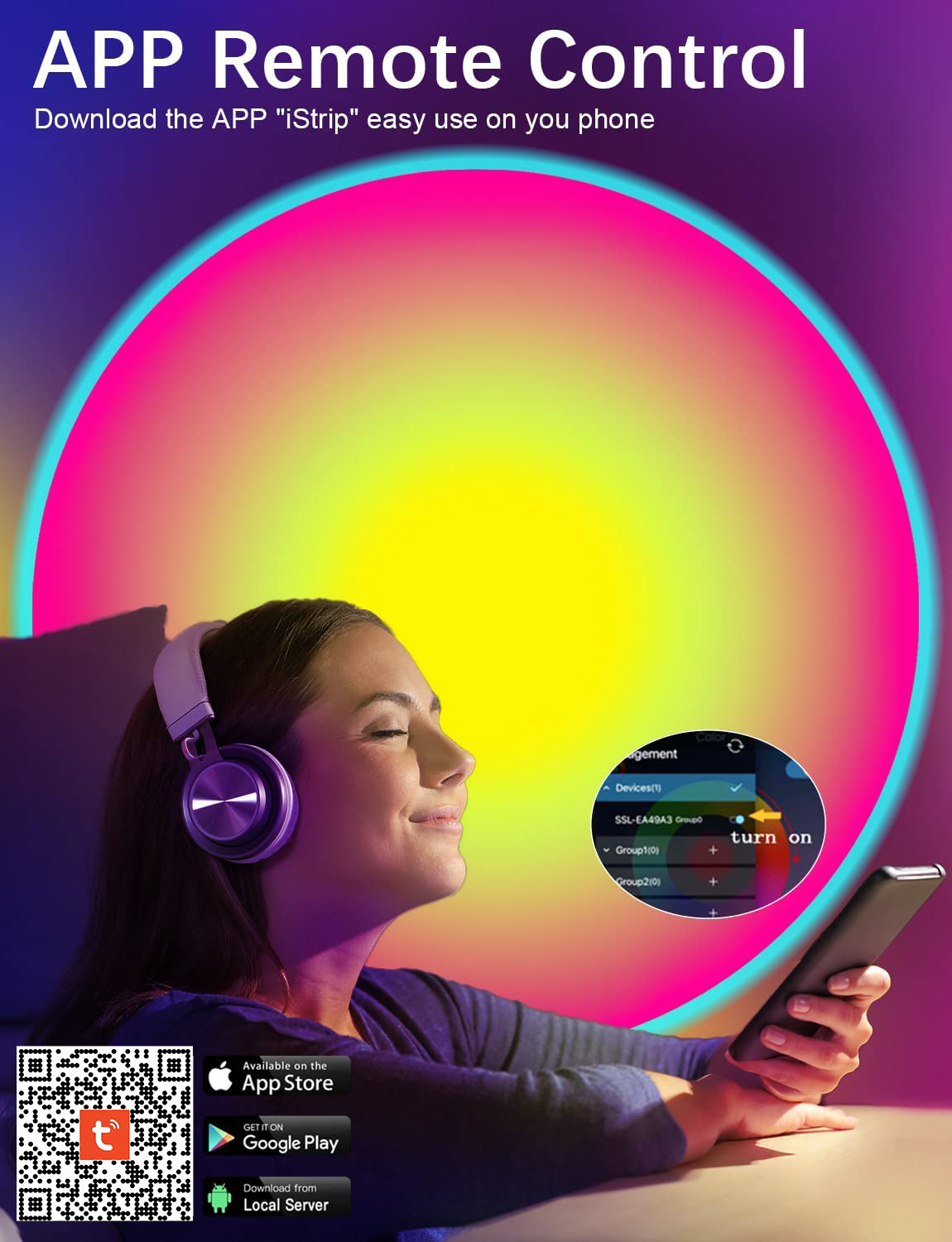 XRTECNA Tuya Smart Sunset Lamp Night Light Sunset Projector Table Lamp APP Remote