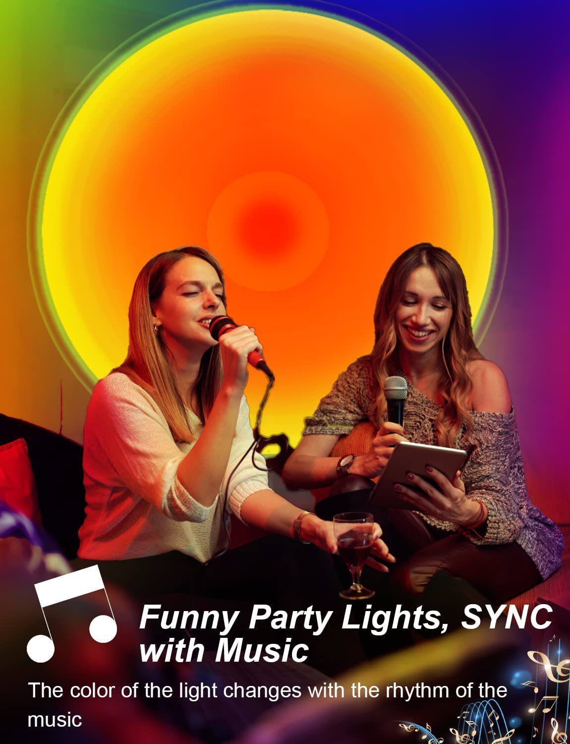 XRTECNA Tuya Smart Sunset Lamp Night Light Sunset Projector Table Lamp APP Remote