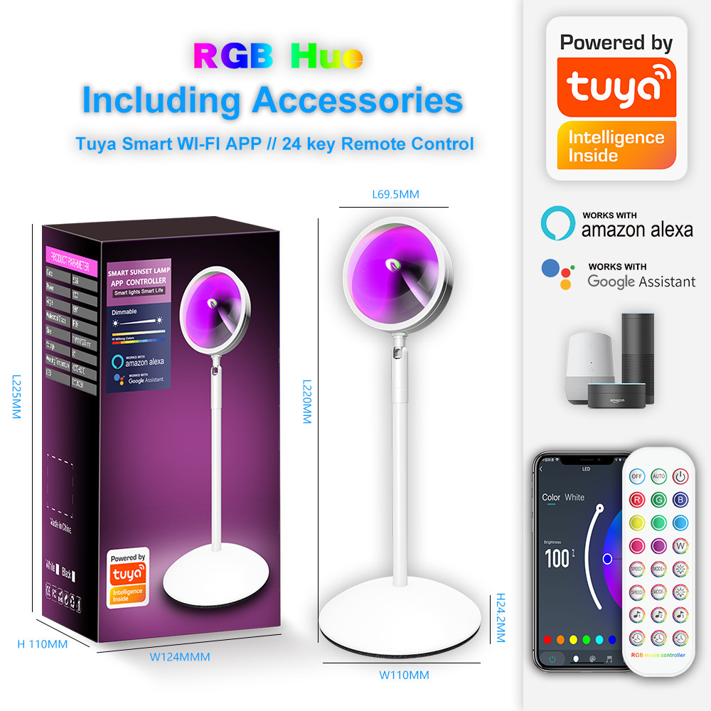 XRTECNA Tuya Smart Sunset Lamp Night Light Sunset Projector Table Lamp APP Remote