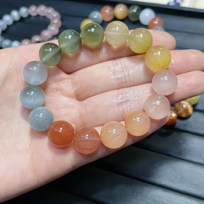 Natural High Quality Colourful Rabbit Hair Quartz