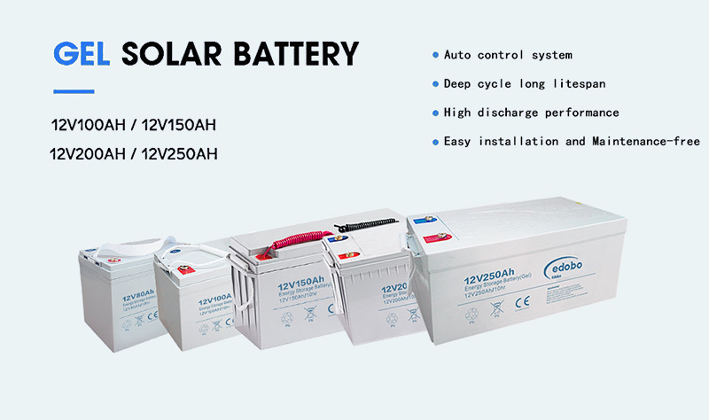 2023 New 12V gel battery 150Ah deep cycle solar battery pack with long lifespan