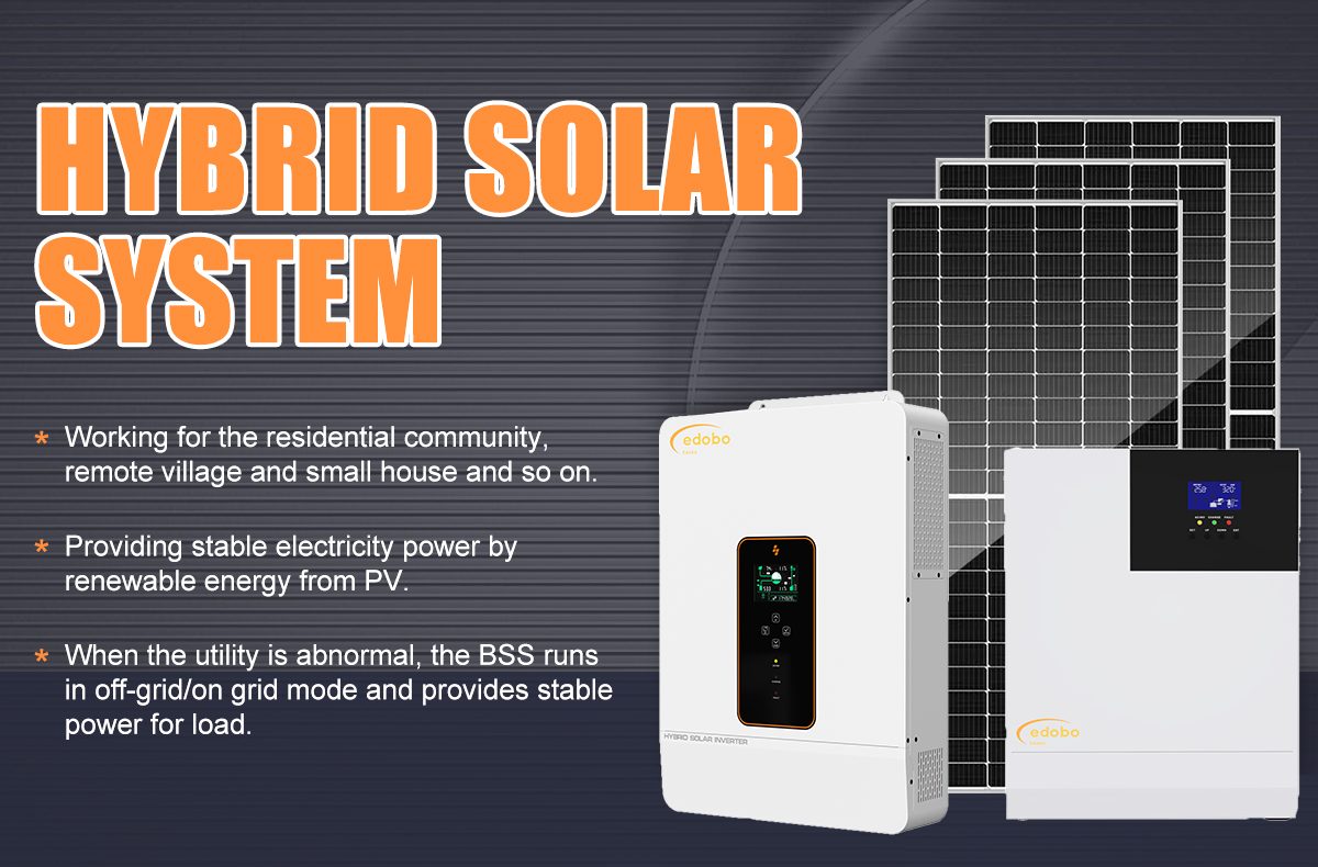 Edobo 10kw Hybrid system 10kw hbyrid inverter Factory Price solar power system 8kw