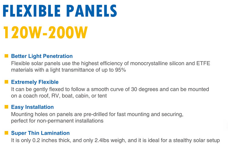 Edobo Solar Panels 100W 250W Flexible Solar Panel With Cables