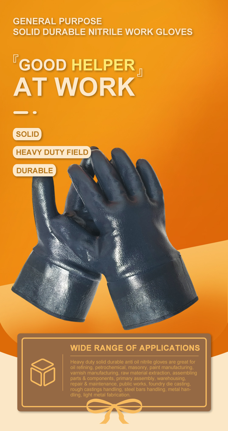 Heavy Duty Blue Nitrile Full Dipped Gloves with Safety Cuff - DCN404 Heavy Duty Blue Nitrile Full Dipped Gloves with Safety Cuff - DCN404 gloves,nitrile gloves,nitrile coated gloves,work gloves,heavy duty glove,oil resistant gloves,nitrile safe gloves,antti-static heavy duty gloves,Cotton With Nitrile Gloves