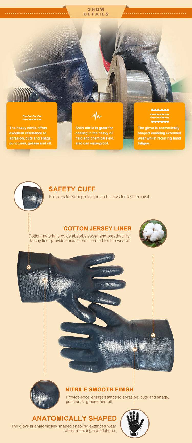 Heavy Duty Blue Nitrile Full Dipped Gloves with Safety Cuff - DCN404 Heavy Duty Blue Nitrile Full Dipped Gloves with Safety Cuff - DCN404 gloves,nitrile gloves,nitrile coated gloves,work gloves,heavy duty glove,oil resistant gloves,nitrile safe gloves,antti-static heavy duty gloves,Cotton With Nitrile Gloves