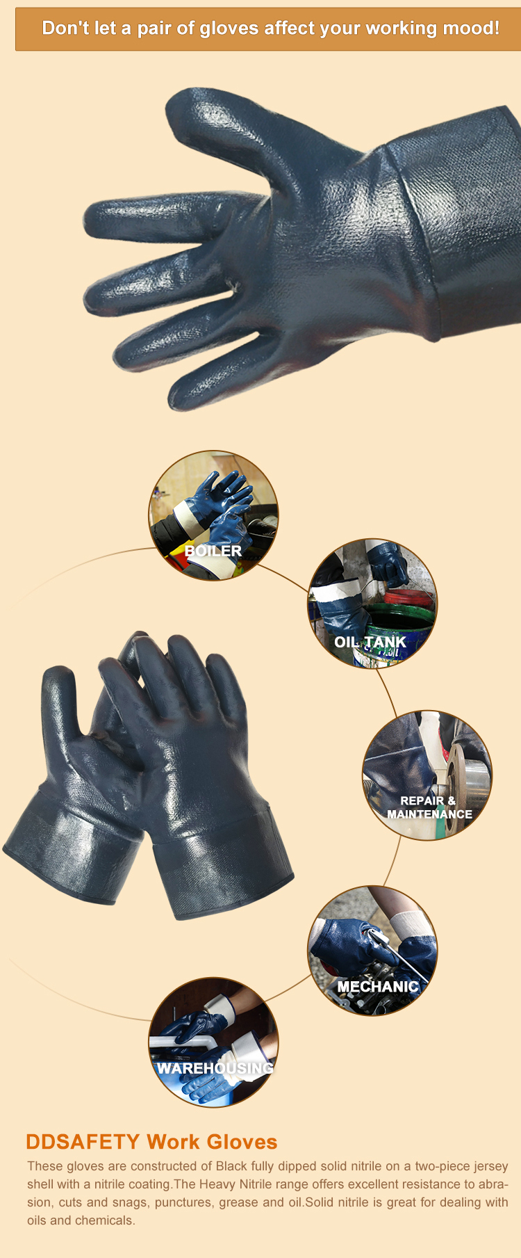 Heavy Duty Blue Nitrile Full Dipped Gloves with Safety Cuff - DCN404 Heavy Duty Blue Nitrile Full Dipped Gloves with Safety Cuff - DCN404 gloves,nitrile gloves,nitrile coated gloves,work gloves,heavy duty glove,oil resistant gloves,nitrile safe gloves,antti-static heavy duty gloves,Cotton With Nitrile Gloves