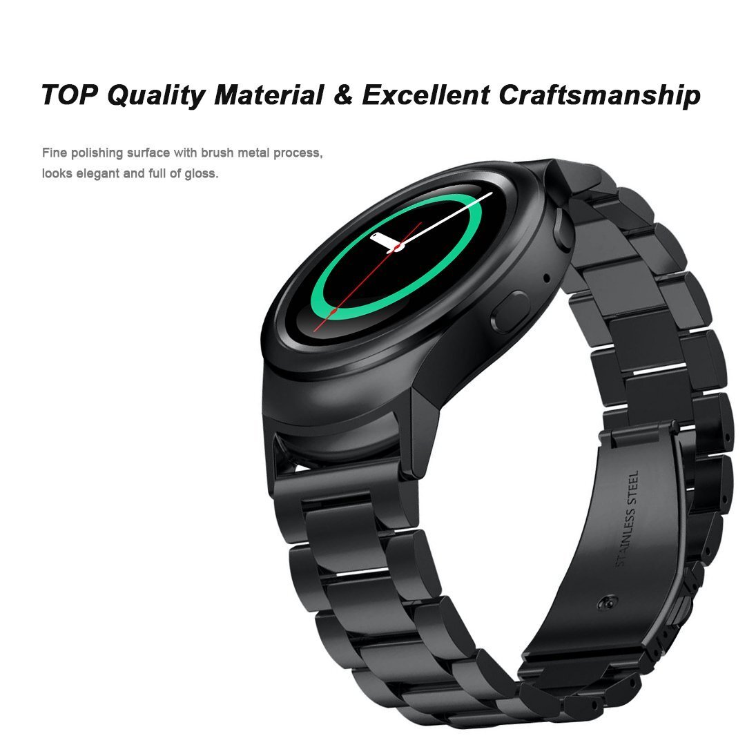 Gear S2 Bands VMoro Solid Stainless Steel Metal Replacement Band With