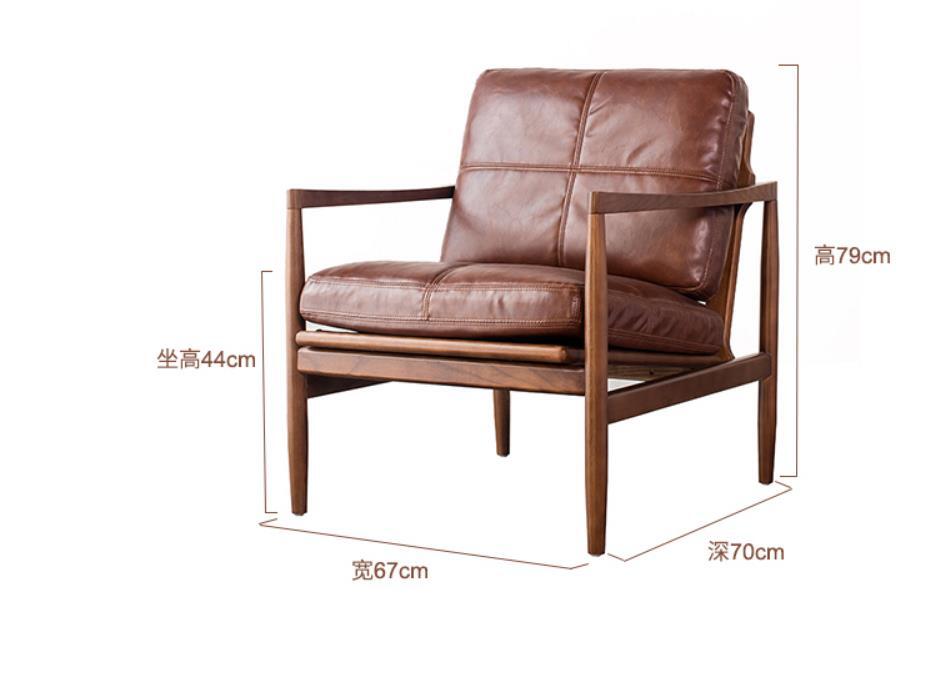 TPZ002 Luxury brown leather antique lounge chair   