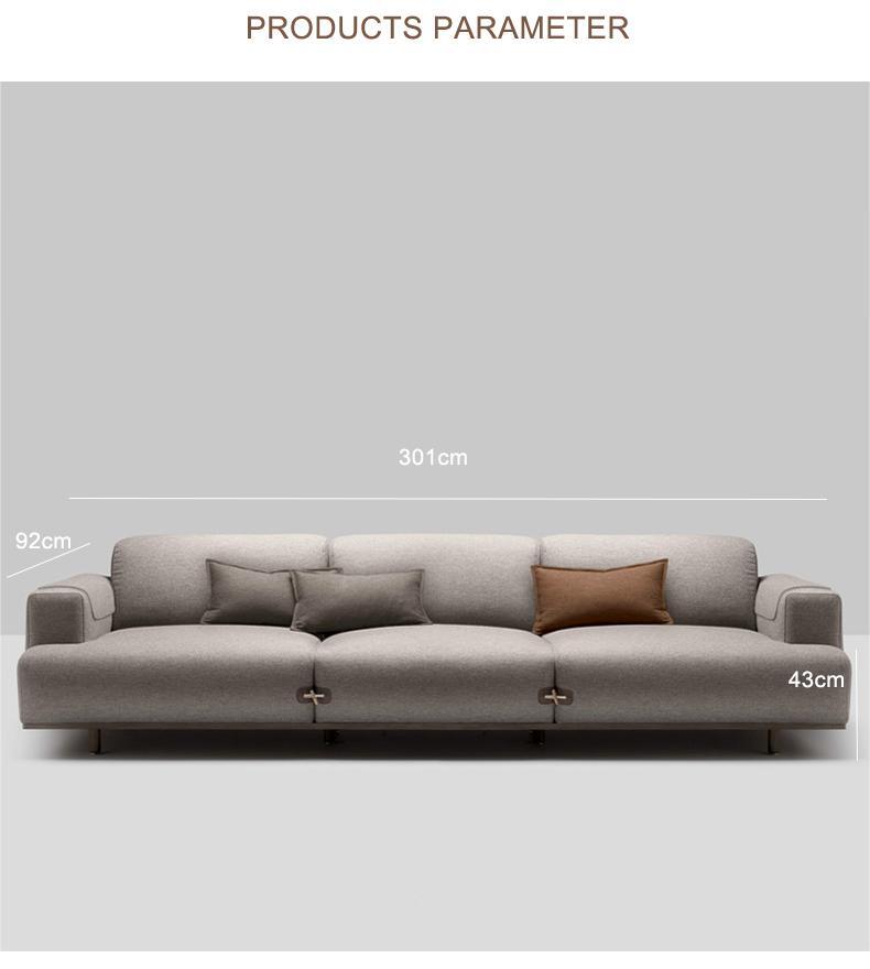 TPZ07 new living room L shape grey linen fabric sofa set  
