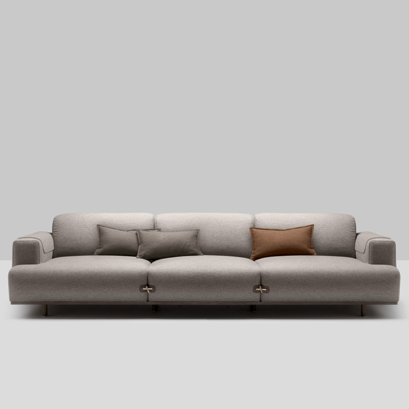 TPZ07 new living room L shape grey linen fabric sofa set  