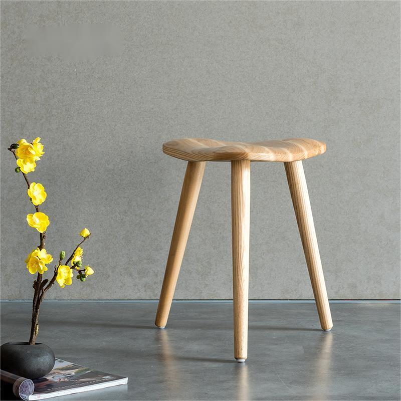 TPZ053 solid wood wabi sabi stool  side table  