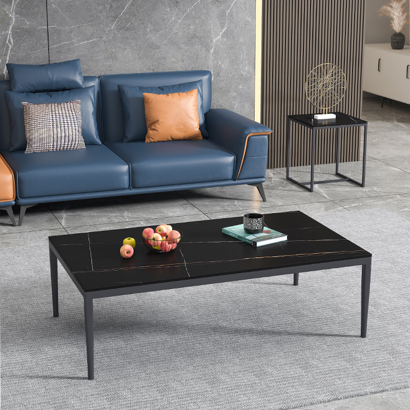 GXY6014 Italy simple style 2pcs modern  living room stone top metal leg long coffee table set  modern contemporary living room furniture italy 2pcs square coffee table set 2pcs coffee table set,modern square coffee table set