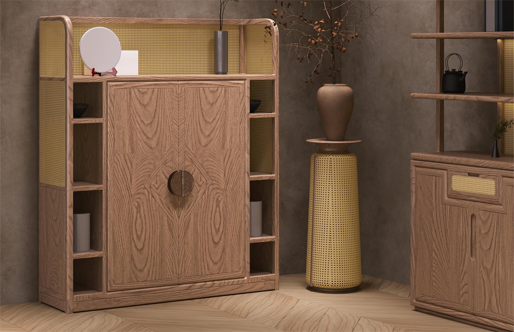 TBG-G04 natrual wood rattan sideboard cupboard cabinet unique modern natrual solid wood rattan dining room buffet console cabinet buffect cabinet,console cabinet,cupboard,sidebaord,living room cabinet\