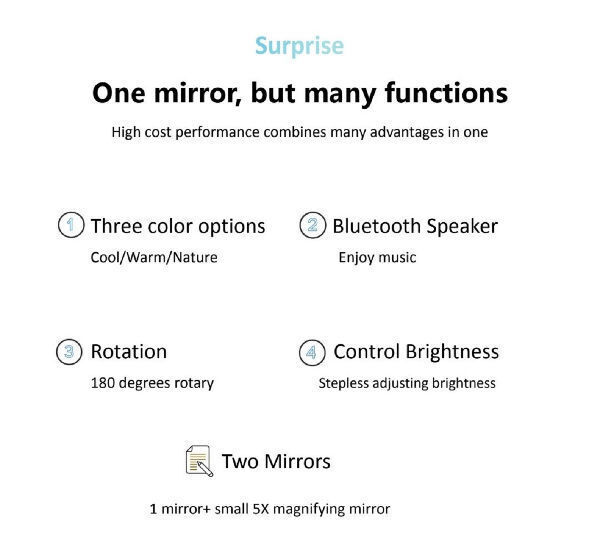 Fashionable Bluetooth Speaker LED makeup mirror supplier