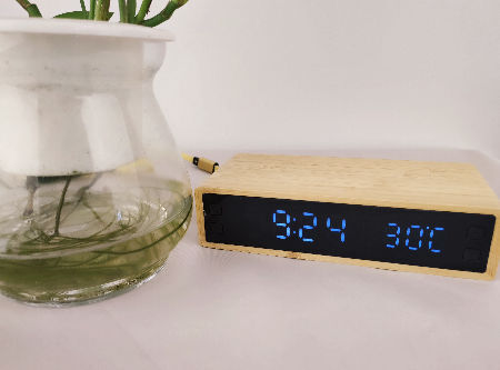 Bamboo Wireless Charger & Clock For Mobile Phone supplier
