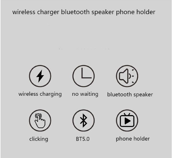 Wireless Charger Mobile Phone Charger With Bluetooth Speakers Holder Mobile Phone Stand supplier